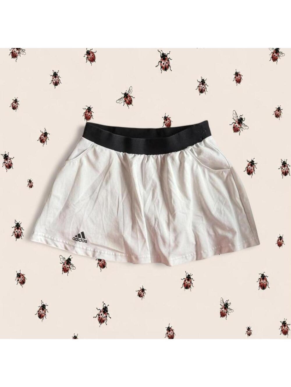 adidas white mini skirt